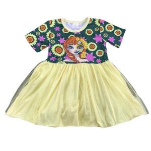 Disney Girls Dress Frozen Anna Elsa Olaf Sugar Skull Halloween Dress